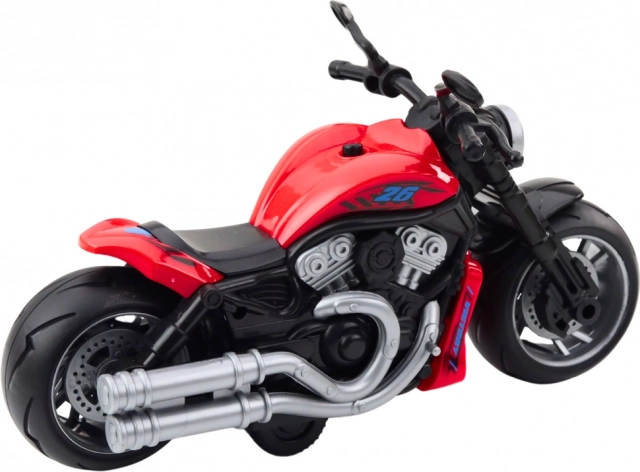 Giocattolo moto rossa con effetti di luce e suono