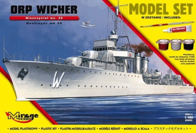 Model da costruire ORP Wicher cacciatorpediniere II Guerra Mondiale