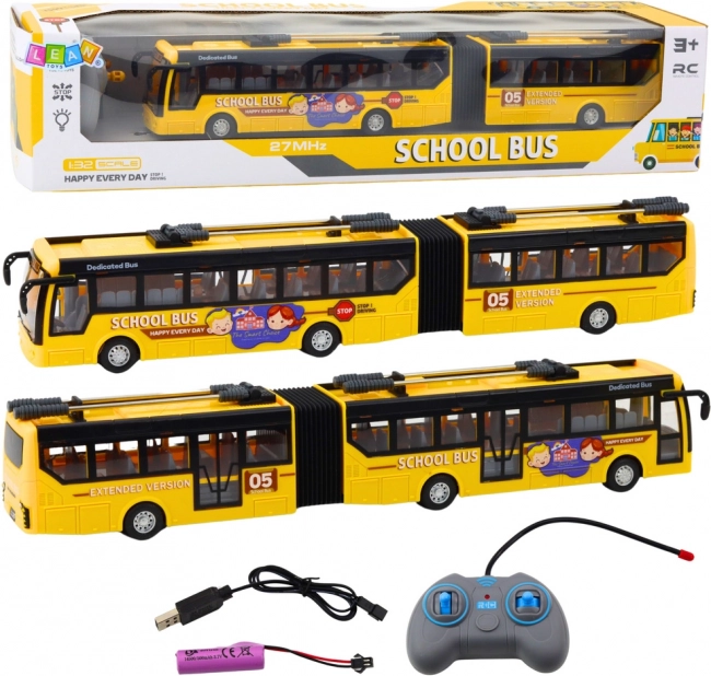 Filobus scolastico telecomandato snodato 1:32 giallo