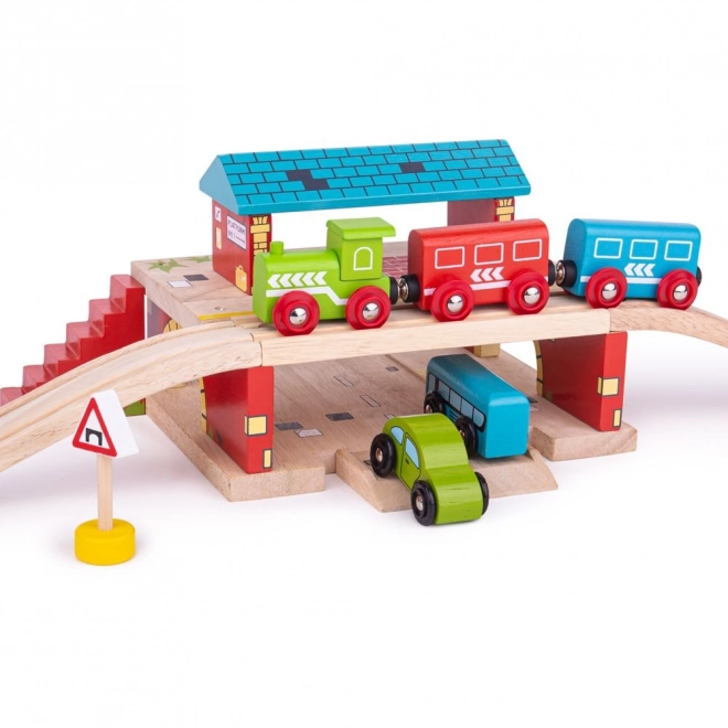 Stazione ferroviaria sopraelevata Bigjigs Rail