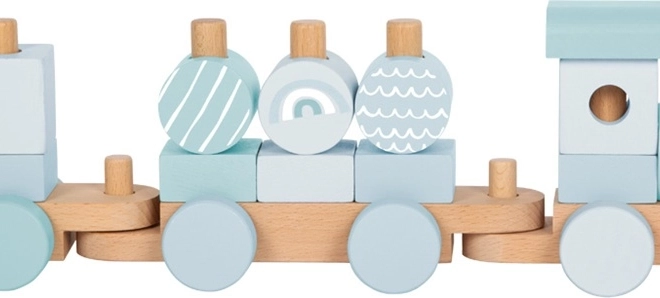 Piccolo Treno in Legno da Assemblare di Small Foot Blu