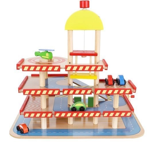 Garage parcheggio in legno per bambini