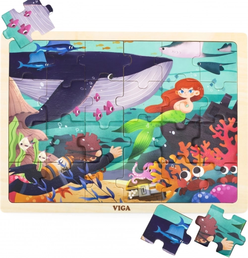 Puzzle in legno VIGA – Segreti del mare, 24 pezzi