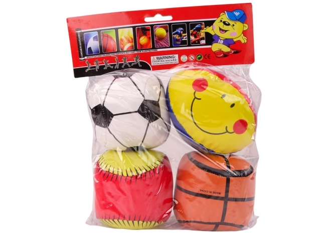 Set di palline sportive morbide: calcio, basket, baseball, rugby