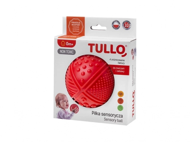 Palla sensoriale rossa con 4 trame