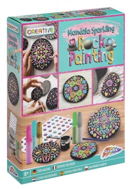 Pittura su pietre con Mandala scintillante