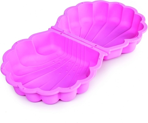 Maxi sabbiera a forma di conchiglia rosa con coperchio