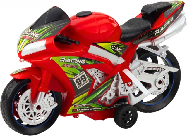 Giocattolo moto da corsa con effetti di luci e suoni rosso