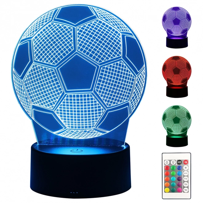 Lampada notturna 3D calcio con telecomando a colori