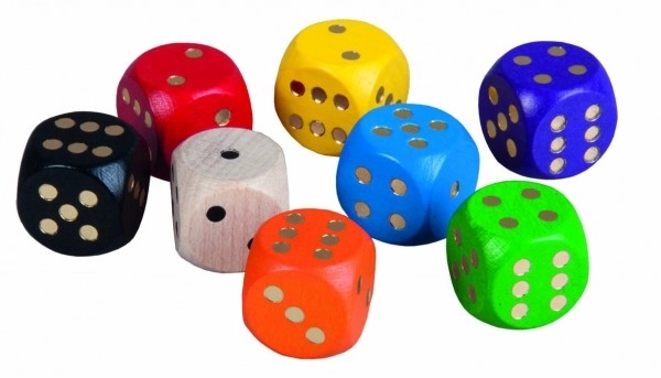 Colorati dadi in legno gioco da tavolo