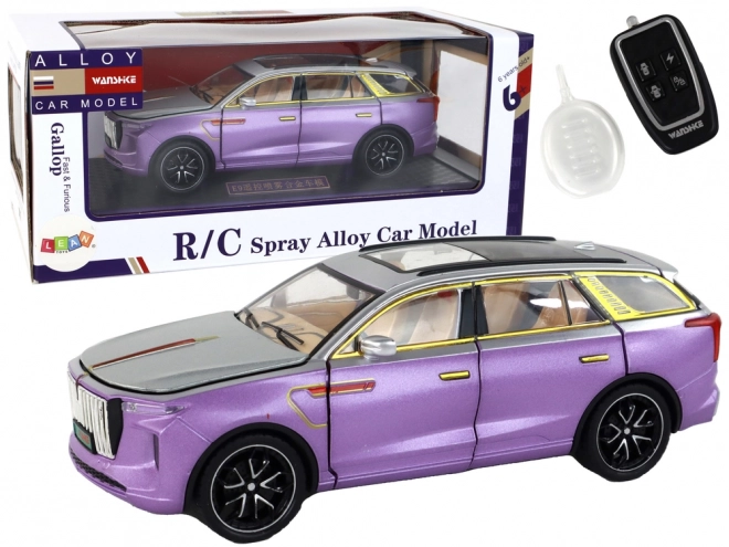 Auto RC telecomandato in alluminio, colore viola argento