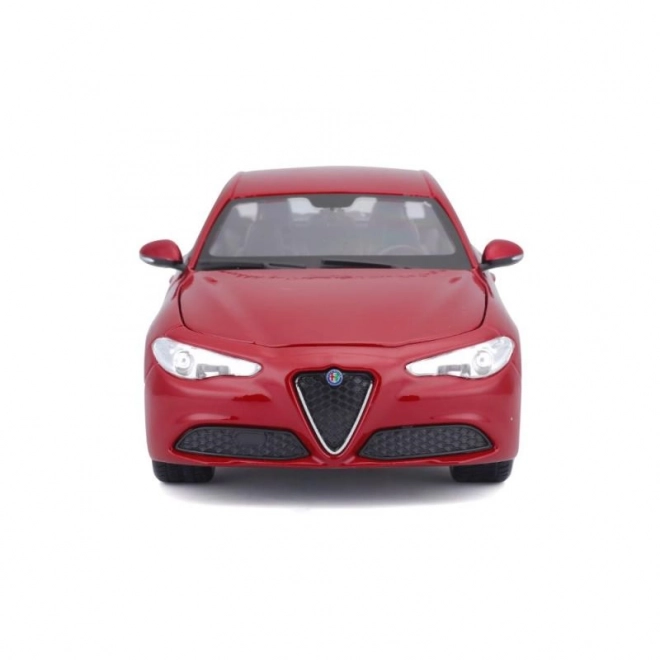 alfa romeo giulia modello scala 1:24 in metallo rosso metallizzato