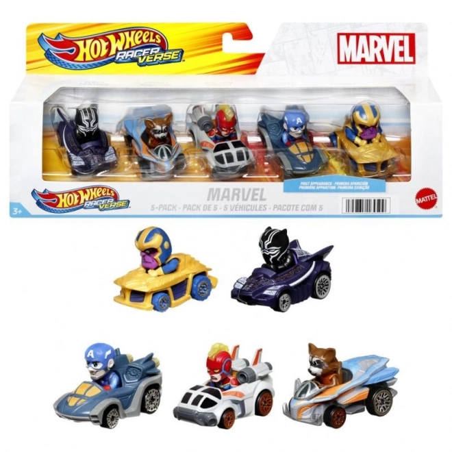 Set 5 Macchinine Racerverse di Hot Wheels Marvel