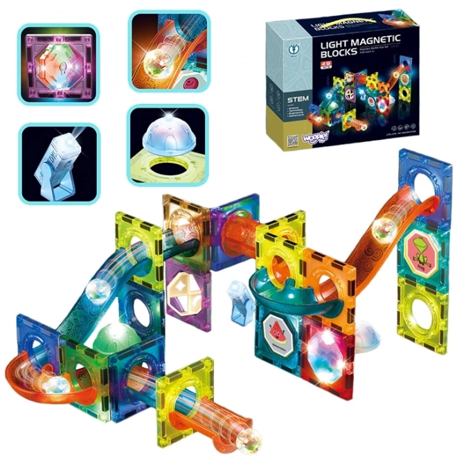 Pista magnetica luminosa con palline woopie