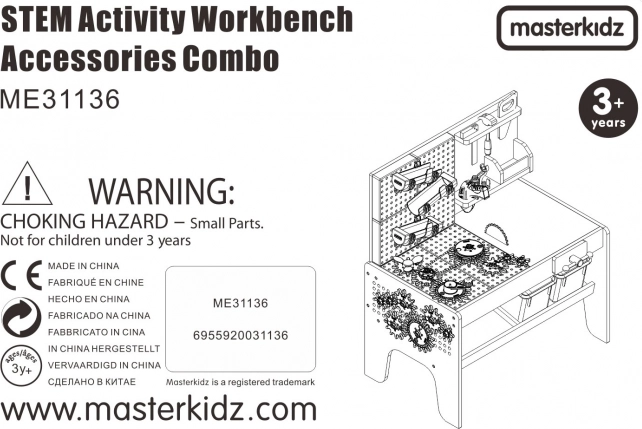 Masterkidz Set di Accessori per il Banco da Lavoro STEM 111 pezzi