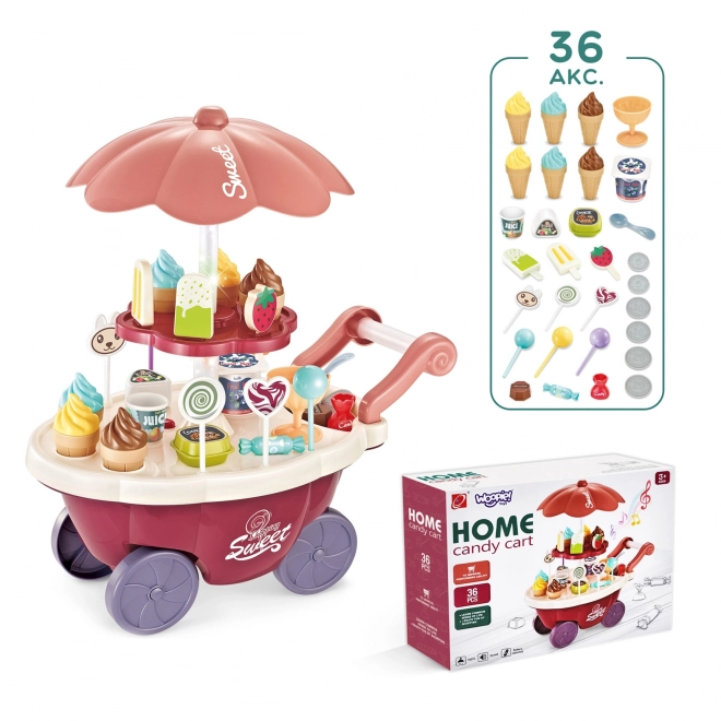 Carrello Woopie con gelati e dolci con melodia e luci