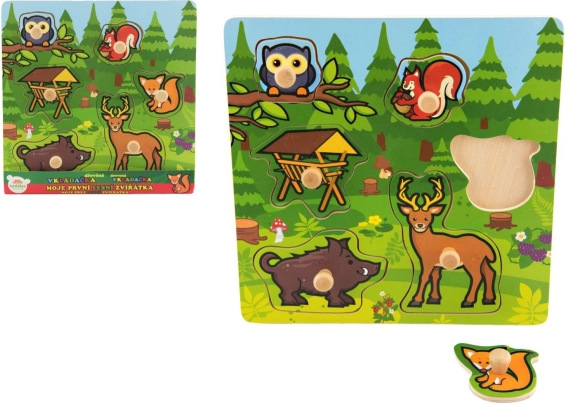 Puzzle in legno a incastro I miei primi animali del bosco