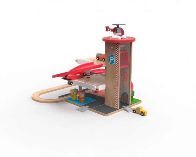 Giochi 2Kids garage di legno con pista del treno