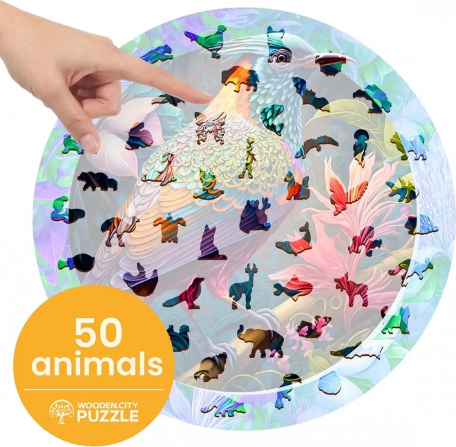 Puzzle in legno Uccello multicolore