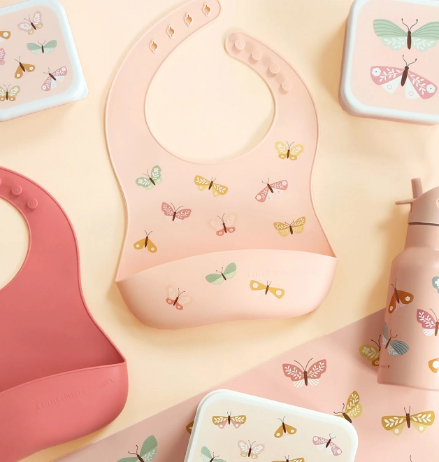 Bavaglini in silicone per bambini con motivo a farfalle – Farfalle