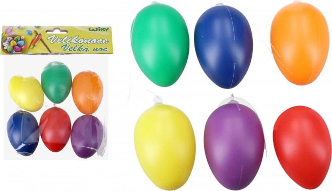 Uova decorative colorate in plastica da appendere 6 cm