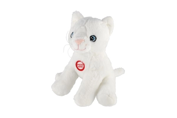 Mascotte con suono Gatto Leo crema 15 cm