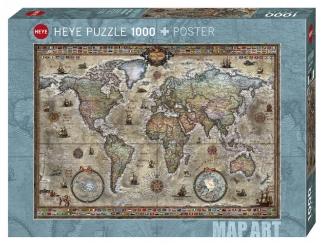 Puzzle retro map art 1000 pezzi