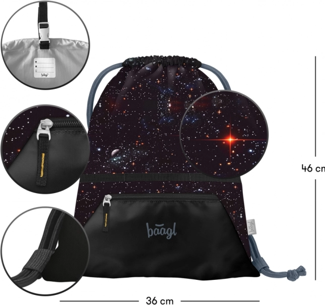 Set scolastico BAAGL: Zippy Plus Pixel Space - cartella, astuccio, sacchetto