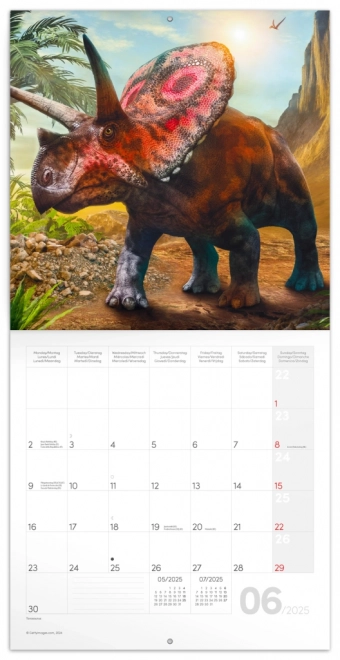 Calendario con note Dinosauri 2025