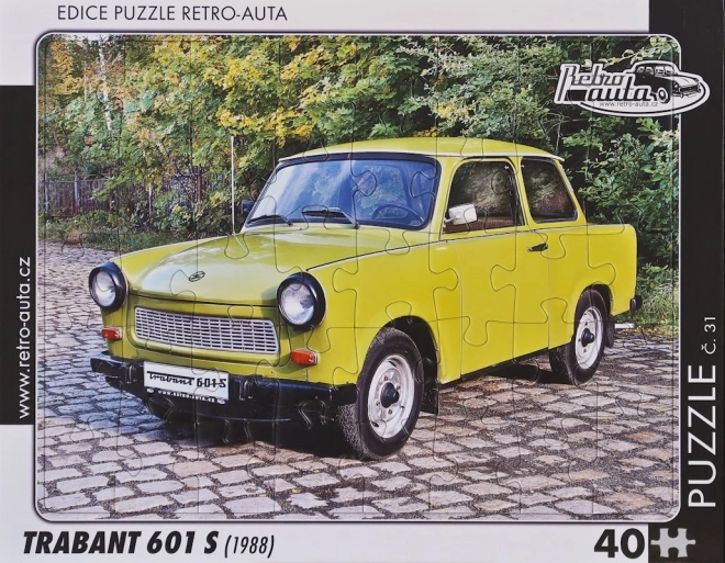 Puzzle Retro Auto Trabant 601 S (1988) 40 Pezzi