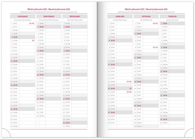 Notique agenda settimanale Balacron 2025 argento