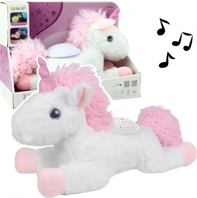 Unicorno che addormenta con proiettore e melodie