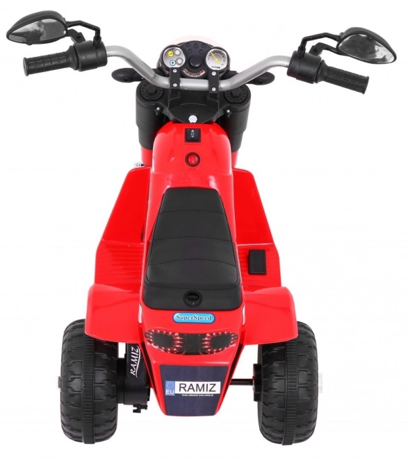 Mini moto a batteria per bambini rosso con suoni e luci LED