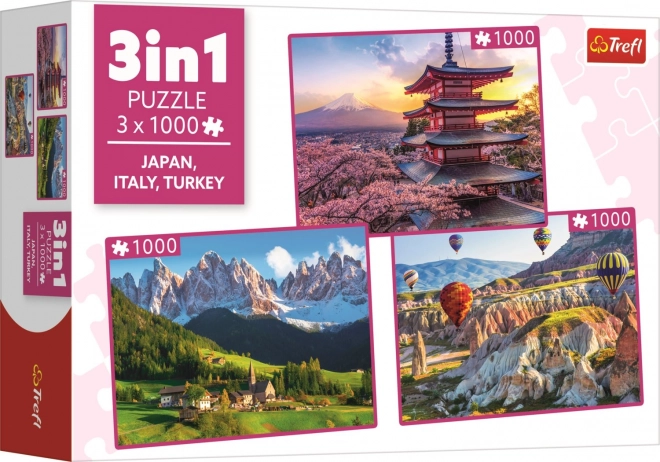 Puzzle TREFL Jappone, Italia, Turchia 3x1000 pezzi