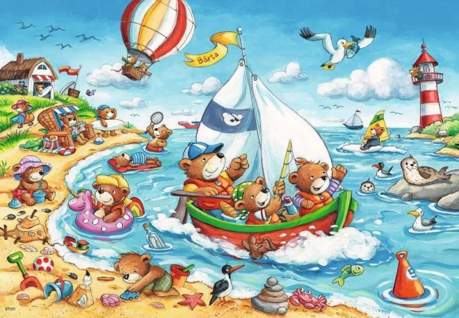 Puzzle Vacanze al Mare Ravensburger 2x24 Pezzi