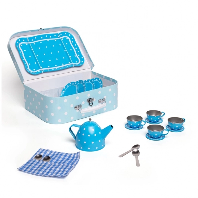 Set da tè con pois blu di Bigjigs Toys