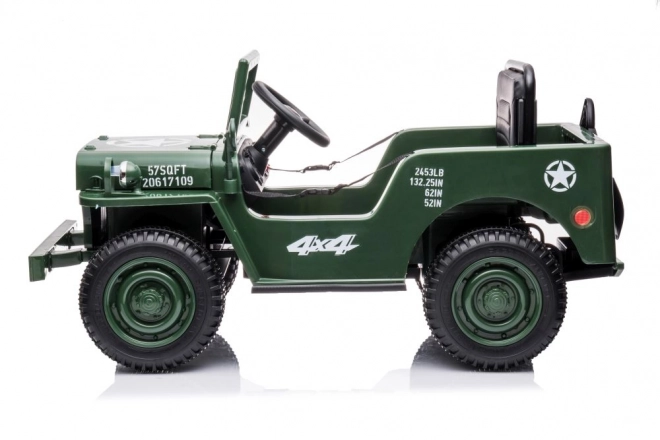 Auto elettrica per bambini verde militare 4x4