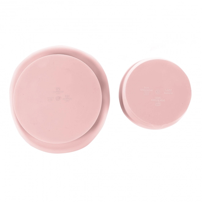 Set per la pappa in silicone per bambini rosa antico