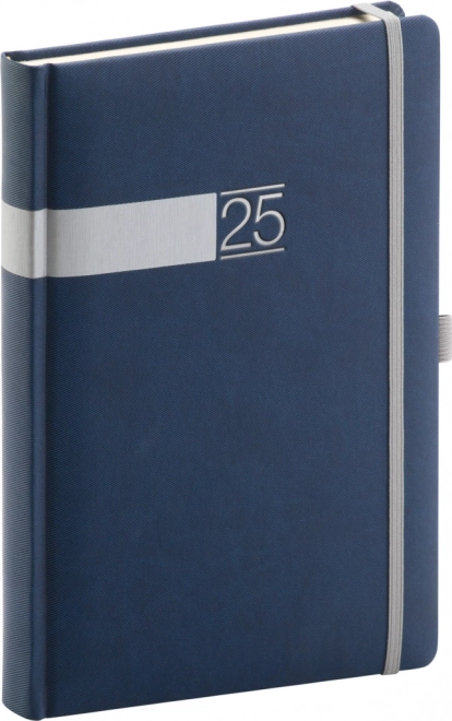 Agenda giornaliera Twill 2025 blu-argento