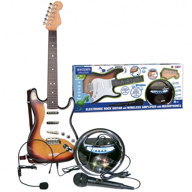 Chitarra Rock Elettrica con Amplificatore, Microfono e Auricolare