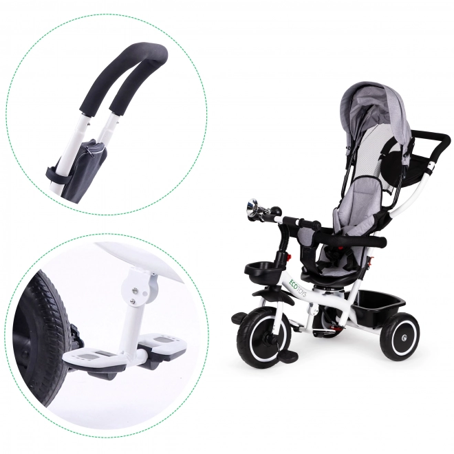 Triciclo con sedile girevole 360° ECOTOYS grigio