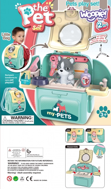 Zaino Trasportabile Salone di Bellezza per Cani WOOPIE 2 in 1