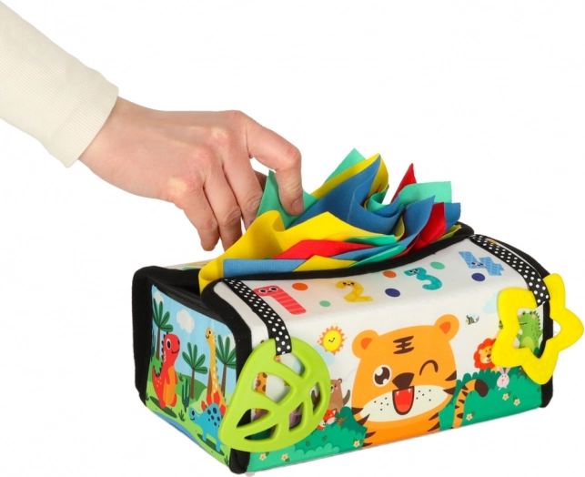 Giocattolo sensoriale Montessori con fazzoletti e tappetino 2 in 1