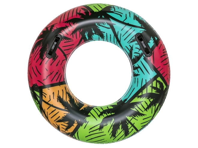 Ciambella da Nuoto con Maniglie 91 cm - Motivi Onde e Palme – A