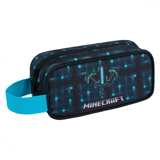 Astuccio Minecraft con motivo di spada e ascia