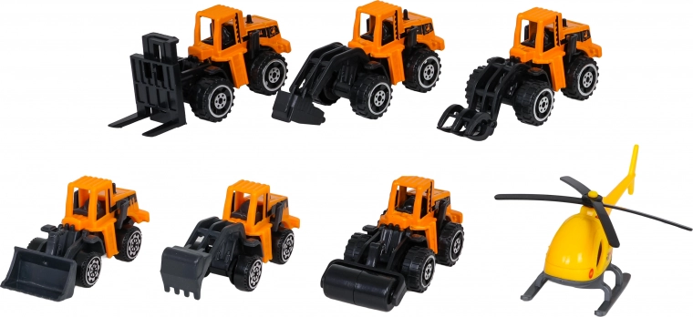 6 veicoli da cantiere ed elicottero