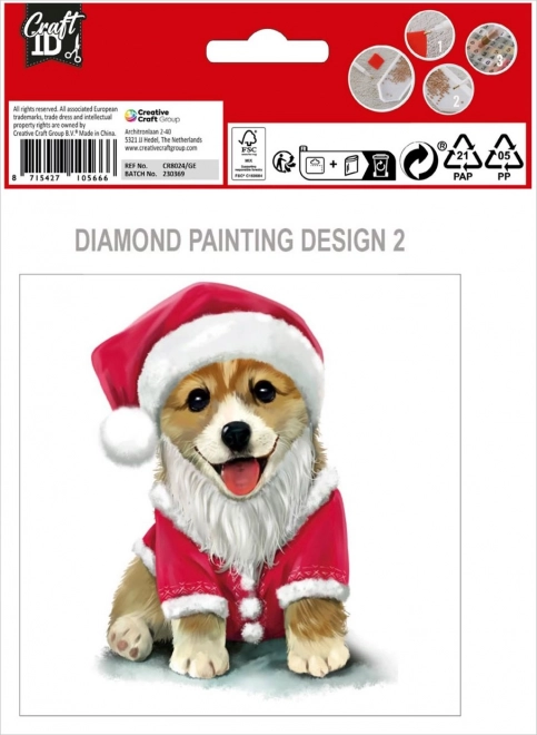 Set di biglietti di Natale con pittura diamantata con gatto e cane