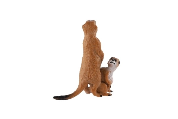 Figura decorativa Suricata con cucciolo - plastica, marrone chiaro, 8cm