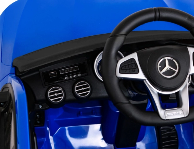 Mercedes Benz GLC63S per bambini Blu + telecomando + trazione 4x4 + MP3 LED + EVA + partenza lenta