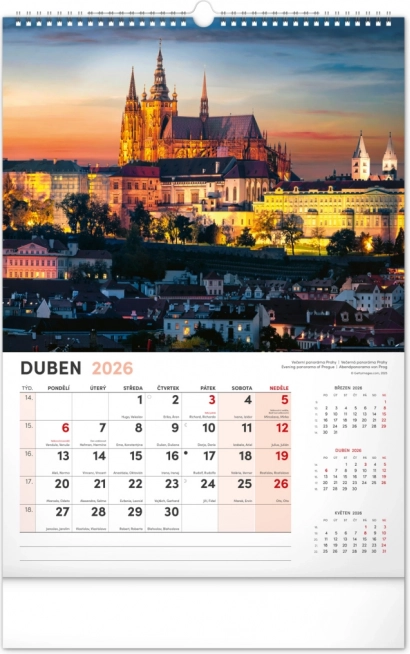 Calendario da parete Praga 2026